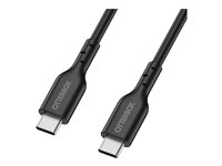 OtterBox - USB-kabel - 24 pin USB-C (hane) till 24 pin USB-C (hane) - USB 2.0 - 3 A - 2 m - svart 78-81357