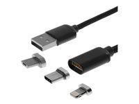Insmat - USB-kabel - USB (hane) till mikro-USB typ B (hane) - USB 2.0 - 1.2 m - silver 133-1120