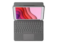 Logitech Combo Touch - Tangentbord och foliefodral - med pekdyna - bakgrundsbelyst - Apple Smart connector - AZERTY - fransk - grafit - för Apple 10.2-inch iPad (7:e generation, 8:e generation, 9:e generation) 920-009625