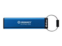 Kingston IronKey Keypad 200 - USB flash-enhet - krypterat - FIPS 140-3 Level 3 - 64 GB - USB 3.2 Gen 1 IKKP200/64GB