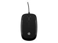 HP X1200 - Mus - höger- och vänsterhänta - optisk - 3 knappar - kabelansluten - USB - gnistrande svart H6E99AA#ABB