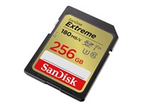 SanDisk Extreme - Flash-minneskort - 256 GB - Video Class V30 / UHS-I U3 / Class10 - SDHC UHS-I SDSDXVV-256G-GNCIN