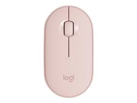 Logitech Pebble M350 - Mus - optisk - 3 knappar - trådlös - 2.4 GHz, Bluetooth - trådlös USB-mottagare - rosa 910-005717