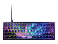 CHERRY XTRFY K5V2 - Tangentbord - 65% - compact - bakgrundsbelyst - USB - QWERTY - amerikansk - tangentbrytare: CHERRY MX Northern Light - blå - med GP6 Northern Light XL mousepad JB-0100US-0011