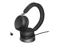 Jabra Evolve2 75 - Headset - på örat - Bluetooth - trådlös - aktiv brusradering - USB-C - ljudisolerande - svart - Optimerad för UC 27599-989-889