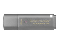 Kingston DataTraveler Locker+ G3 - USB flash-enhet - krypterat - 8 GB - USB 3.0 DTLPG3/8GB