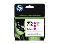 HP 712 - 3-pack - 29 ml - magenta - original - DesignJet - bläckpatron - för DesignJet Studio, T210, T230, T250, T630, T650 3ED78A