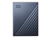 WD My Passport Ultra WDBC3C0020BBL - Hårddisk - krypterat - 2 TB - extern (portabel) - USB 3.0 (USB-C kontakt) - 256 bitars AES - blå WDBC3C0020BBL-WESN