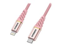 OtterBox Premium - Lightning-kabel - Lightning hane till 24 pin USB-C hane - 1 m - skimrande rosa - Strömförsörjningsstöd 78-52556