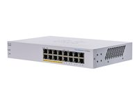 Cisco Business 110 Series 110-16PP - Switch - ohanterad - 8 x 10/100/1000 (PoE) + 8 x 10/100/1000 - rackmonterbar, skrivbordsmodell, väggmonterbar - PoE (64 W) CBS110-16PP-EU