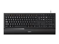 Logitech Illuminated K740 - Tangentbord - bakgrundsbelyst - USB - hela norden - orange, classic black 920-005692