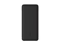 Belkin BoostCharge Plus - Power bank - 10000 mAh - 23 Watt - Fast Charge, PD - 2 utdatakontakter (Lightning, 24 pin USB-C) - svart BPB006BTBLK