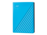 WD My Passport WDBPKJ0040BBL - Hårddisk - krypterat - 4 TB - extern (portabel) - USB 3.2 Gen 1 - 256 bitars AES - blå WDBPKJ0040BBL-WESN