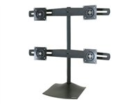 Ergotron DS100 Quad-Monitor Desk Stand - Ställ - för fyra platta bildskärmar - aluminium, stål - svart - skärmstorlek: upp till 24 tum 45K1804