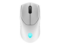 Alienware Tri-Mode Gaming Mouse AW720M - Mus - optisk - 8 knappar - trådlös, kabelansluten - USB, 2.4 GHz, Bluetooth 5.1 - månljus AW720M-W-DEAM