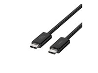 Belkin BoostCharge - USB-kabel - USB-C (hane) till USB-C (hane) - DC 48 V - 5 A - 1.5 m - USB-strömförsörjning (240W), flätad kabel - svart (paket om 2) BBD009HQ05BK2PK