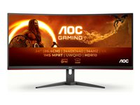 AOC Gaming CU34G2XE/BK - LED-skärm - spel - böjd - 34" - 3440 x 1440 WQHD @ 144 Hz - VA - 4000:1 - HDR10 - 1 ms - HDMI, DisplayPort - svart, röd CU34G2XE/BK