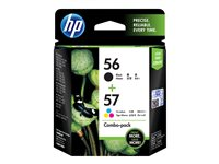 HP 56/57 Combo Pack - 2-pack - svart, färg (cyan, magenta, gul) - original - bläckpatron - för Deskjet 450, 55XX; Officejet 6110; Photosmart 7150, 7350, 7550; psc 21XX, 2210 SA342AE