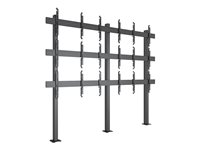 Multibrackets M Floormount Column Pro 3x3 - Ställ - tresidig - för 3x3 videovägg - plast, aluminium, stål - svart - skärmstorlek: 32"-65" - montering golv till vägg 7350105213441