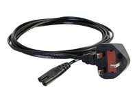 C2G Non-Polarised Power Cord - Strömkabel - power IEC 60320 C7 till BS 1363 (hane) - AC 250 V - 1 m - formpressad - svart - Storbritannien 80611