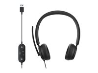 Microsoft Modern USB-C Headset - Headset - på örat - kabelansluten - USB-C - svart - Certifierad för Microsoft-teams I6N-00008