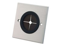 C2G RapidRun Single Gang 3.81cm Grommet Wall Plate - Monteringsplatta - borstad aluminium - 1-gang 87029