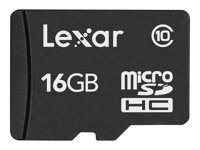 Lexar - Flash-minneskort (adapter inkluderad) - 16 GB - Class 10 - microSDHC LSDMI16GABEUC10A