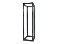 APC NetShelter 4 Post Open Frame Rack - Rack - svart - 44U - för P/N: SMTL1500RM3UC, SMTL1500RMI3UC, SMX2KRMLVNCUS, SRT2200RMXLAUS, SRT3000XLAUS AR203A