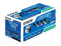 Epson Economy Pack - 4-pack - svart, gul, cyan, magenta - original - tonerkassett - för AcuLaser C1100, CX11 C13S050268