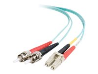 C2G LC-ST 10Gb 50/125 OM3 Duplex Multimode PVC Fiber Optic Cable (LSZH) - Nätverkskabel - ST-läge (multi-mode) (hane) till LC multiläge (hane) - 1 m - 1 m - fiberoptisk - duplex - 50/125 mikron - OM3 - halogenfri - havsblå 85540