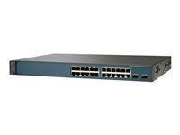 Cisco Catalyst 3750V2-24PS - Switch - L3 - Administrerad - 24 x 10/100 + 2 x SFP - rackmonterbar - PoE WS-C3750V2-24PS-E