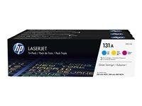 HP 131A - 3-pack - gul, cyan, magenta - original - LaserJet - tonerkassett (U0SL1AM) - för LaserJet Pro 200 M251n, 200 M251nw, 200 M276nw, MFP M276n, MFP M276nw U0SL1AM