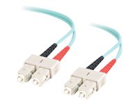 C2G SC-SC 10Gb 50/125 OM3 Duplex Multimode PVC Fiber Optic Cable (LSZH) - Nätverkskabel - SC-läge (multi-mode) (hane) till SC-läge (multi-mode) (hane) - 1 m - 1 m - fiberoptisk - duplex - 50/125 mikron - OM3 - halogenfri - havsblå 85513