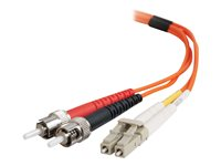 C2G LC-ST 50/125 OM2 Duplex Multimode PVC Fiber Optic Cable (LSZH) - Nätverkskabel - ST-läge (multi-mode) (hane) till LC multiläge (hane) - 1 m - fiberoptisk - duplex - 50/125 mikron - OM2 - halogenfri - orange 85492