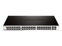 D-Link Web Smart DGS-1210-52 - Switch - Administrerad - 48 x 10/100/1000 + 4 x Gigabit SFP - skrivbordsmodell, rackmonterbar DGS-1210-52