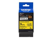 Brother TZe-S621 - Extrastark häftning - svart på gult - Rulle (0,9 cm x 8 m) 1 kassett(er) bandlaminat - för Brother P-Touch wide range of models. TZES621