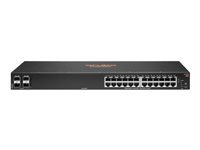 HPE Aruba 6000 24G 4SFP Switch - Switch - L3 - Administrerad - 24 x 10/100/1000 + 4 x Gigabit SFP - sida till sida luftflöde - rackmonterbar - Växelström 100 - 127 V/200 - 240 V R8N88A#ABB