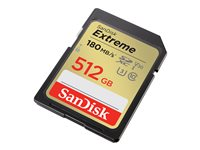 SanDisk Extreme - Flash-minneskort - 512 GB - Video Class V30 / UHS-I U3 / Class10 - SDXC UHS-I SDSDXVV-512G-GNCIN