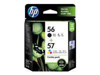 HP 56/57 Combo Pack - 2-pack - svart, färg (cyan, magenta, gul) - original - bläckpatron - för Deskjet 450, 55XX; Officejet 6110; Photosmart 7150, 7350, 7550; psc 21XX, 2210 SA342AE#301