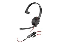 HP Poly Blackwire C5210 - Blackwire 5200 series - headset - på örat - kabelansluten - USB-C, 3,5 mm kontakt - svart - Certifierad för Microsoft-teams, Certifierad för Skype for Buisness, Cisco Jabber-certifierad, Avaya-certifierad 805H4A6