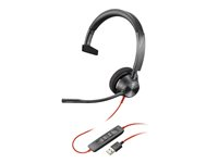 HP Poly Blackwire 3310-M - Blackwire 3300 series - headset - på örat - kabelansluten - USB-C, 3,5 mm kontakt - svart - Certifierad för Microsoft-teams 760Q7AA