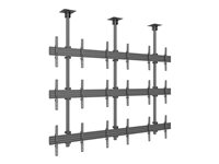 Multibrackets M Pro MBC3X3U - Monteringssats (takmontering) - för 9 LCD-displayer - aluminium, stål - svart - skärmstorlek: 40"-65" - takmonterbar 7350073733576