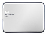 WD My Passport Slim WDBGMT0010BAL - Hårddisk - krypterat - 1 TB - extern (portabel) - USB 3.0 - silver WDBGMT0010BAL-EESN