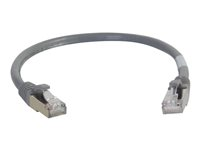 C2G Cat6a Booted Shielded (STP) Network Patch Cable - Patch-kabel - RJ-45 (hane) till RJ-45 (hane) - 0.5 m - STP - CAT 6a - formpressad, hakfri, tvinnad - grå 89900