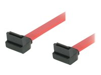 C2G 90° to 90° Right Angle - SATA-kabel - Serial ATA 150/300/600 - SATA (hona) till SATA (hona) - 1 m - 90° anslutning, right-angled connector - röd 81827