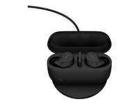 Jabra Evolve2 Buds MS - True wireless-hörlurar med mikrofon - inuti örat - Bluetooth - aktiv brusradering - USB-A via Bluetooth-adapter - ljudisolerande - svart - Certifierad för Microsoft-teams 20797-999-989