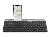 Logitech Slim Multi-Device K580 - Tangentbord - trådlös - Bluetooth, 2.4 GHz - hela norden - grafit 920-009274