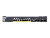 NETGEAR M4100-D10-PoE - Switch - L2+ - Administrerad - 8 x 10/100 (PoE) + 2 x 10/100/1000 + 2 x kombinations-SFP - skrivbordsmodell, väggmonterbar - PoE FSM5210P-100NES