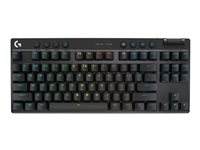 Logitech G PRO X TKL - Tangentbord - bakgrundsbelyst - trådlös - Bluetooth, 2.4 GHz - QWERTY - tysk - tangentbrytare: Tactile - svart 920-012130