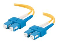 C2G SC-SC 9/125 OS1 Duplex Singlemode PVC Fiber Optic Cable (LSZH) - Patch-kabel - SC enkelläge (hane) till SC enkelläge (hane) - 10 m - fiberoptisk - duplex - 9 / 125 mikrometer - OS1 - halogenfri - gul 85573